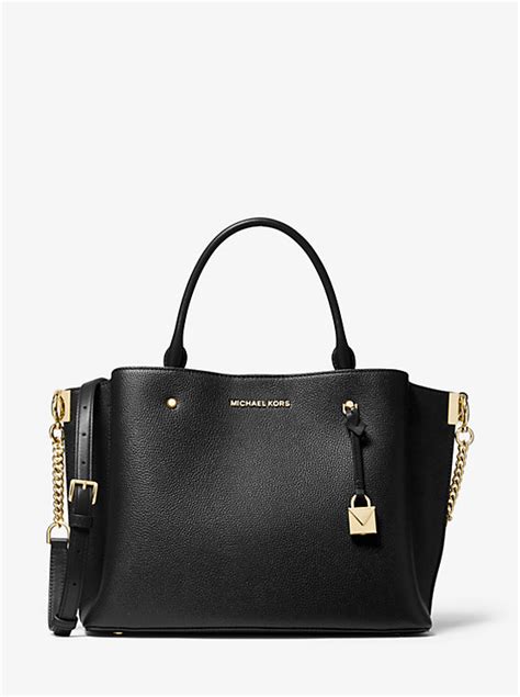 michael kors arielle large pebbled leather satchel